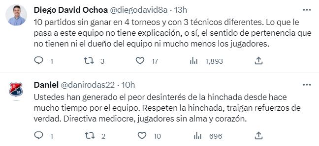 Reacciones de los hinchas