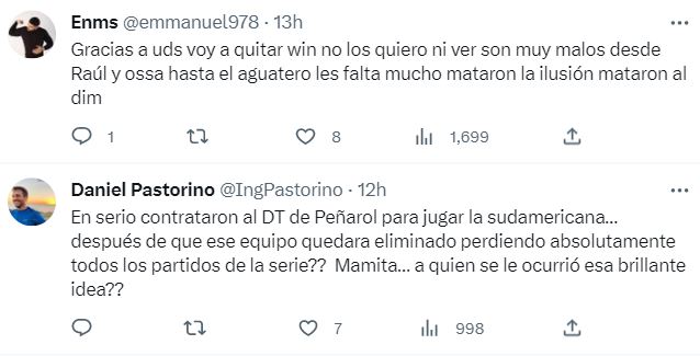 Reacciones de los hinchas.