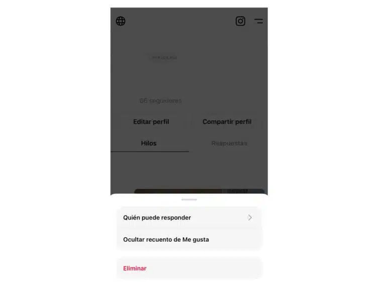 Eliminar publicaciones en Threads