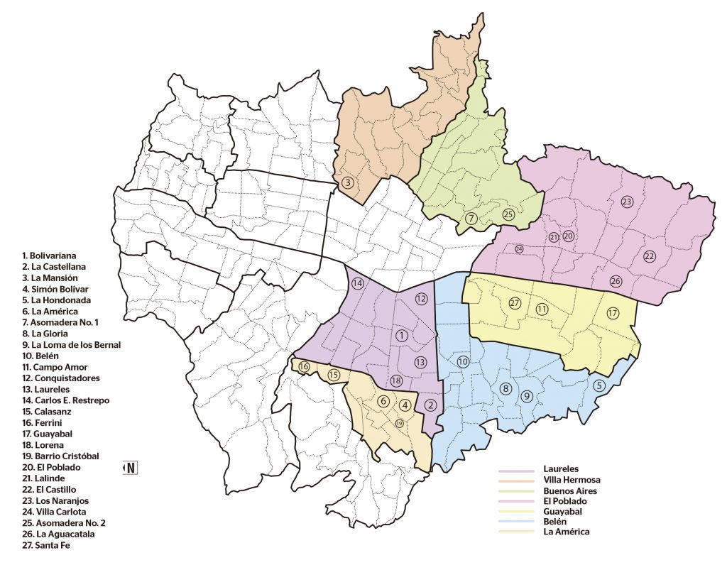 Mapa de Medellín arriendos más costosos por barrios