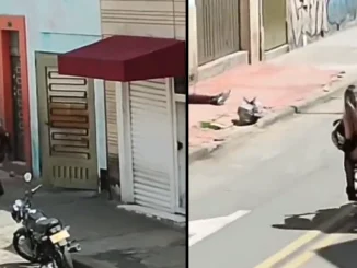 La mujer fue captada huyendo para evitar ser confrontada por la infidelidad, pero se le olvidó un pequeño detalle.