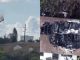 Helicóptero se incendia en el aire