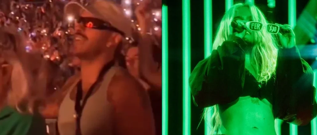 Muchos fans captaron a Feid animando a Karol y cantándose todas sus canciones.