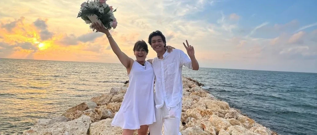 Aunque hace menos de un mes anunciaron su ruptura, Alina Lozano y Jim Velásquez se reunieron en Cartagena para celebrar su matrimonio.
