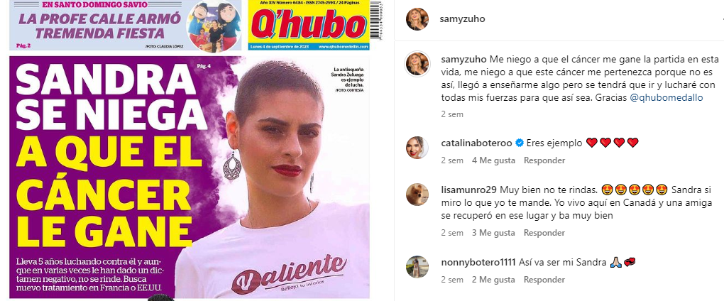 Sandra Zuluaga, lucha con el cáncer, paisa, Europa, luto, tratamiento médico, cáncer, tumor, quimioterapia, salud, Q’Hubo Medellín, Q’Hubo de hoy
