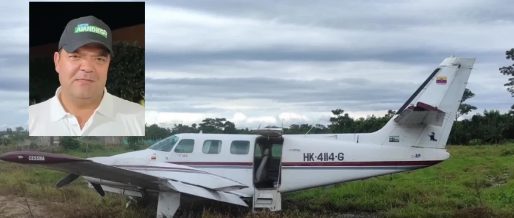 Se accidentó la avioneta en la que iba Juan Diego Gómez