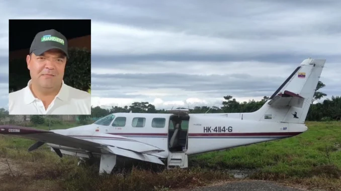 Se accidentó la avioneta en la que iba Juan Diego Gómez
